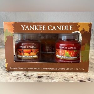 New Small Yankee Candle Fall Harvest 3 Candle Gift Set Please Read